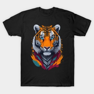 Wildlife Tiger Face Art T-Shirt